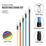 CABINAHOME Resistance Bands Set 11pcs for Men Women Exercise Bands with Handles for Workout Bands Indoor Outdoor Fitness Weights Bands Portable Home Gym Accessories Kit (Stackable Up to 100 Lbs) 10