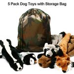 CNMGBB No Stuffing Dog Toys with Squeakers, Durable Stuffingless Plush Squeaky Dog Chew Toy Set,Crinkle Dog Toy for Medium and Large Dogs, 5 Pack（Squirrel Raccoon Fox Skunk and Penguin）, 24Inch 12