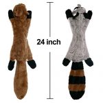 CNMGBB No Stuffing Dog Toys with Squeakers, Durable Stuffingless Plush Squeaky Dog Chew Toy Set,Crinkle Dog Toy for Medium and Large Dogs, 5 Pack（Squirrel Raccoon Fox Skunk and Penguin）, 24Inch 14