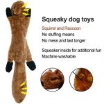 CNMGBB No Stuffing Dog Toys with Squeakers, Durable Stuffingless Plush Squeaky Dog Chew Toy Set,Crinkle Dog Toy for Medium and Large Dogs, 5 Pack（Squirrel Raccoon Fox Skunk and Penguin）, 24Inch 10