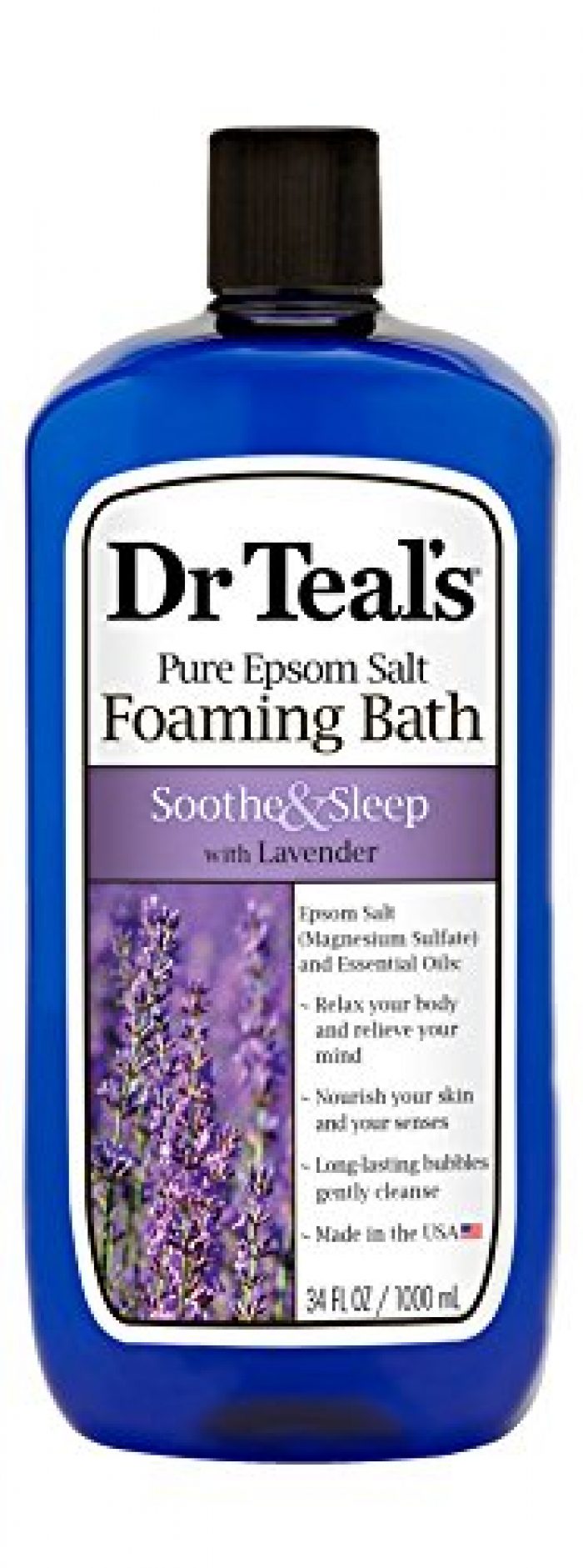 Dr Teal's Foaming Bath with Pure Epsom Salt, Soothe & Sleep with Lavender, 34 fl oz (Packaging May Vary) 1