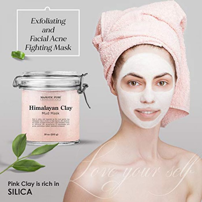 MAJESTIC PURE Himalayan Clay Mud Mask for Face and Body Exfoliating and Facial Acne Fighting Mask - Reduces Appearance of Pores, 10 oz 3
