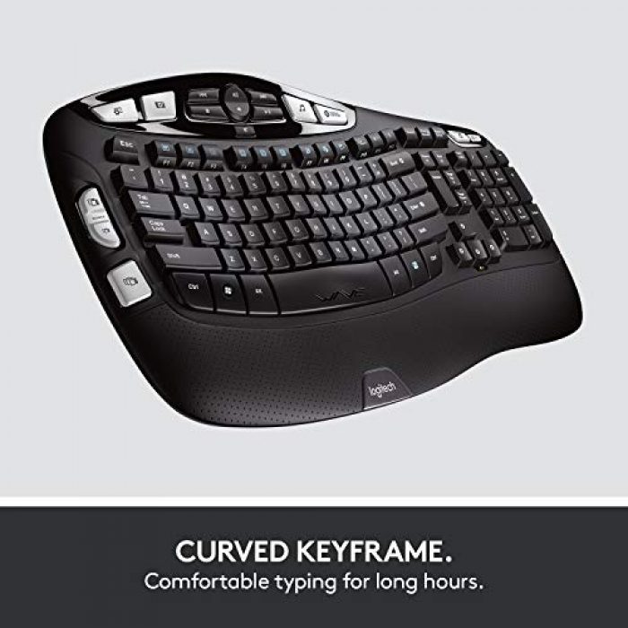 Logitech MK550 Wireless Wave Keyboard and Mouse Combo - Includes Mouse, Long Battery Life, Ergonomic Design, Black 5