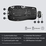 Logitech MK550 Wireless Wave Keyboard and Mouse Combo - Includes Keyboard and Mouse, Long Battery Life, Ergonomic Wave Design, Black 13