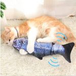 Senneny Electric Moving Fish Cat Toy, Realistic Plush Simulation Electric Wagging Fish Cat Toy Catnip Kicker Toys, Funny Interactive Pets Pillow Chew Bite Kick Supplies for Cat Kitten Kitty (Salmon) 13