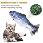 Senneny Electric Moving Fish Cat Toy, Realistic Plush Simulation Electric Wagging Fish Cat Toy Catnip Kicker Toys, Funny Interactive Pets Pillow Chew Bite Kick Supplies for Cat Kitten Kitty (Salmon) 10