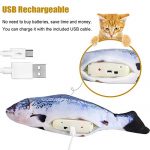 Senneny Electric Moving Fish Cat Toy, Realistic Plush Simulation Electric Wagging Fish Cat Toy Catnip Kicker Toys, Funny Interactive Pets Pillow Chew Bite Kick Supplies for Cat Kitten Kitty (Salmon) 11