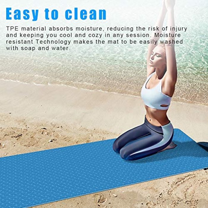 StillCool TPE Yoga Mat Non Slip Fitness Exercise Mat High Density Padding to Avoid Sore Knees, Perfect for Yoga, Pilates and Fitness, Anti - Tear, Sweat - Proof, 1/4 Inch Thick 2