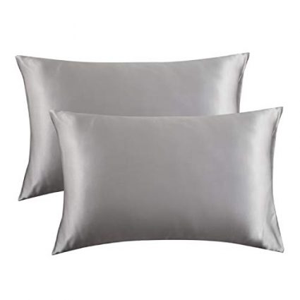 Bedsure Satin Pillowcase for Hair and Skin Queen - Silver Grey Silky Pillowcase 20x30 Inches - Set of 2 with Envelope Closure, Similar to Silk Pillow Cases, Gifts for Women Men 3