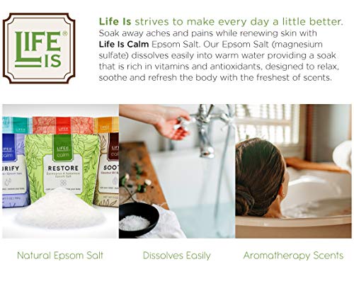 Life Is Calm Epsom Salt Spa 6-Pack l Dissolvable Therapy Formulas for Bath (Restore, Clense, Relax, Balance, Purify & Soothe) 2