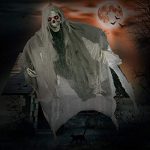 JOYIN Halloween 67" Hanging Light-Up Grim Reaper Outdoor Decoration, Halloween Skeleton Grim Reaper for Haunted House Prop Décor 10