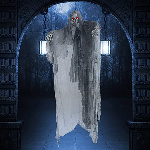JOYIN Halloween 67" Hanging Light-Up Grim Reaper Outdoor Decoration, Halloween Skeleton Grim Reaper for Haunted House Prop Décor 6