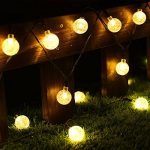 ALOVECO Solar String Lights Outdoor, 25ft 40 LED Crystal Ball Waterproof String Lights Solar Powered Fairy Lighting for Garden Home Landscape Holiday Decoration 10
