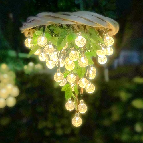 ALOVECO Solar String Lights Outdoor, 25ft 40 LED Crystal Ball Waterproof String Lights Solar Powered Fairy Lighting for Garden Home Landscape Holiday Decoration 1