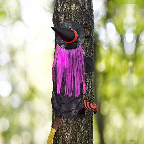 Large Crashing Witch, Funny Backwards Witch for Tree Ornaments, Quality Made Halloween Decorations Outdoor Indoor 5