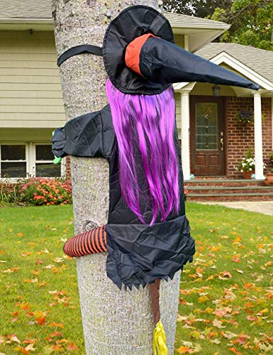 Large Crashing Witch, Funny Backwards Witch for Tree Ornaments, Quality Made Halloween Decorations Outdoor Indoor 3