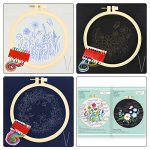 Caydo 3 Sets Cross Stitch Kits forBeginners, Adults Including Embroidery Fabric with Floral Pattern, Embroidery Hoop, Thread and Tools 9