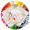Caydo Embroidery Kit with Packing Bag Including Instructions, 5 Pcs Embroidery Hoops, 50 Color Threads, Aida Cloth, and Cross Stitch Tool Embroidery Starter Kits for for Adults Beginners 6