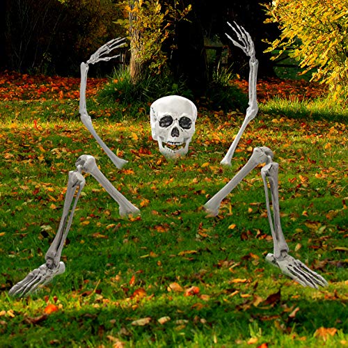 Skeleton Stakes for Outdoor Yard Halloween Decorations - Life-Sized Groundbreaker Skeleton in Front Lawn Garden 2