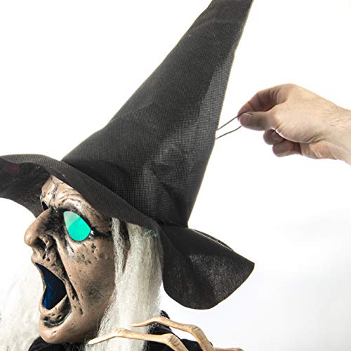 6 Feet Tall Witch - Scary Halloween Décor with Glowing LED Eyes & Mouth - Spooky Witch Scary Halloween Decorations Outdoor and Indoor 3