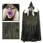 6 Feet Tall Witch - Scary Halloween Décor with Glowing LED Eyes & Mouth - Spooky Witch Scary Halloween Decorations Outdoor and Indoor 7