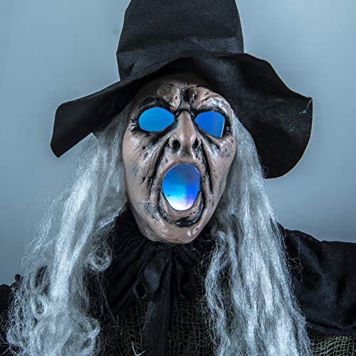 6 Feet Tall Witch - Scary Halloween Décor with Glowing LED Eyes & Mouth - Spooky Witch Scary Halloween Decorations Outdoor and Indoor 5