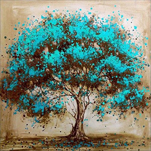 Cross Stitch DIY Diamond Painting Kits for Adults, Diamond Embroidery Trees Art Kits ,Blue Tree Round Rhinestone Pasted Crafts Mosaic, Paintings for Home Wall Decor as Christmas Gift 18