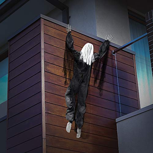 Evoio 63 Inch Life-Size Hanging Climbing Dead Zombie Monster Prop Halloween Decorations for Outdoor/Garden/Wall/House/Office/Bar/Party 6