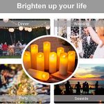 Flameless Battery Operated Led Candles Set of 9 Ivory Dripless Real Wax Pillars Include Realistic Dancing LED Flames Battery Candles and 10-Key Remote Control with 24-Hour Timer 14