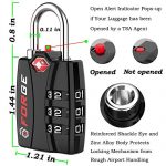 Forge Luggage Locks TSA Approved 4 Pack Black, Small Combination Lock with Zinc Alloy Body, Open Alert, Easy Read Dials, for Travel Suitcase, Bag, Backpack, Lockers. 9