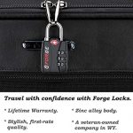 Forge Luggage Locks TSA Approved 4 Pack Black, Small Combination Lock with Zinc Alloy Body, Open Alert, Easy Read Dials, for Travel Suitcase, Bag, Backpack, Lockers. 10