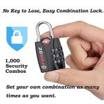 Forge Luggage Locks TSA Approved 4 Pack Black, Small Combination Lock with Zinc Alloy Body, Open Alert, Easy Read Dials, for Travel Suitcase, Bag, Backpack, Lockers. 12
