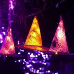 FUNPENY Halloween Decoration Lights, 8 PCS Waterproof Hanging Witch Hat with String Lights with Remote, Hanging Halloween Decorations for Indoor Outdoor Garden Yard Party Decor 9