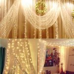 HOME LIGHTING Window Curtain String Lights, 300 LED 8 Lighting Modes Fairy Copper Light with Remote, USB Powered for Christmas Party Wedding Home Decorations (Warm White) 9