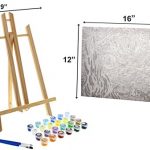Paint by Numbers for Adults - Framed Canvas and Wooden Easel Stand - DIY Full Set of Assorted Color Oil Painting Kit and Brush Accessories - Soul Dancer 12”x16 Replica (Starry Night) 8