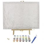 Paint by Numbers for Adults - Framed Canvas and Wooden Easel Stand - DIY Full Set of Assorted Color Oil Painting Kit and Brush Accessories - Soul Dancer 12”x16 Replica (Starry Night) 12