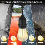 Remon Led Outdoor String Lights 48 Feet Hanging Lights Dimmable Waterproof String Light with 2W Vintage Led Bulbs for Backyard, Patio, Cafe, Wedding, Porch Party Decor 11