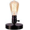 Licperron Vintage Lamps Table Lamp Base E26 E27 Industrial Small Desk Lamp with Plug in Cord On/Off Switch Bedside Lamp Holder for Home Lighting Decor, Small Lamp 2