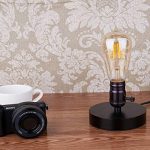 Licperron Vintage Lamps Table Lamp Base E26 E27 Industrial Small Desk Lamp with Plug in Cord On/Off Switch Bedside Lamp Holder for Home Lighting Decor, Small Lamp 12