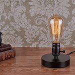 Licperron Vintage Lamps Table Lamp Base E26 E27 Industrial Small Desk Lamp with Plug in Cord On/Off Switch Bedside Lamp Holder for Home Lighting Decor, Small Lamp 13