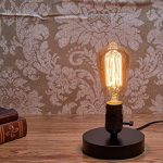 Licperron Vintage Lamps Table Lamp Base E26 E27 Industrial Small Desk Lamp with Plug in Cord On/Off Switch Bedside Lamp Holder for Home Lighting Decor, Small Lamp 14