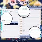 2022 Planner - Weekly & Monthly Planner with Monthly Tabs, Jan 2022 - Dec 2022, 6.3" x 8.4", Flexible Floral Hardcover with Thick Paper, Elastic Closure, Inner Pocket 11
