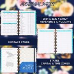2022 Planner - Weekly & Monthly Planner with Monthly Tabs, Jan 2022 - Dec 2022, 6.3" x 8.4", Flexible Floral Hardcover with Thick Paper, Elastic Closure, Inner Pocket 12