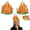 JOYIN 2 Pack Plush Roasted Turkey Hat for Thanksgiving Night Event, Dress-up Party, Thanksgiving Decoration, Role Play, Carnival, Cosplay, Costume Accessories 5