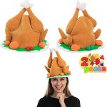 JOYIN 2 Pack Plush Roasted Turkey Hat for Thanksgiving Night Event, Dress-up Party, Thanksgiving Decoration, Role Play, Carnival, Cosplay, Costume Accessories 6