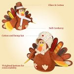 ALLADINBOX Thanksgiving Decorations Set of 2 Turkeys, Mr and Ms Turkey Couple Plush Tabletop Centerpieces for Autumn Fall Harvest Home Kitchen Shelf Indoor Decoration Gift Set 13