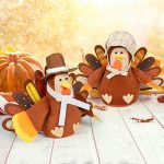 ALLADINBOX Thanksgiving Decorations Set of 2 Turkeys, Mr and Ms Turkey Couple Plush Tabletop Centerpieces for Autumn Fall Harvest Home Kitchen Shelf Indoor Decoration Gift Set 14