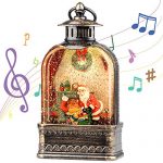CaiFang Snow Globes Lantern with Music, Christmas Lantern Spinning Water Glittering with Nativity Scene and Timer Fit for Home Decoration and Gift 8