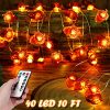 Thanksgiving Fall Acorn Light String 19.6 Feet 40 LED Battery Thanksgiving Indoor Outdoor Decorations with Remote Control Timer, Thanksgiving Decor Fairy Lights Christmas String Lights 6