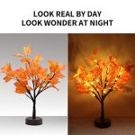 Joyin 21 Inch Lighted Maple Tree Thanksgiving Artificial Fall Maple Tree for Indoor Home Table Decoration Fall Harvest Thanksgiving Festival Decor 12